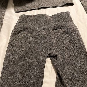 grey workout matching set